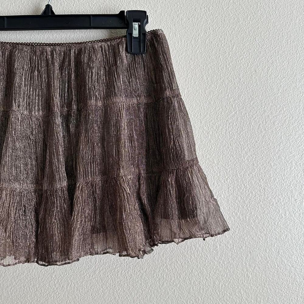 handmade gold shimmer circle ruffled mini skirt - Picture 10 of 11